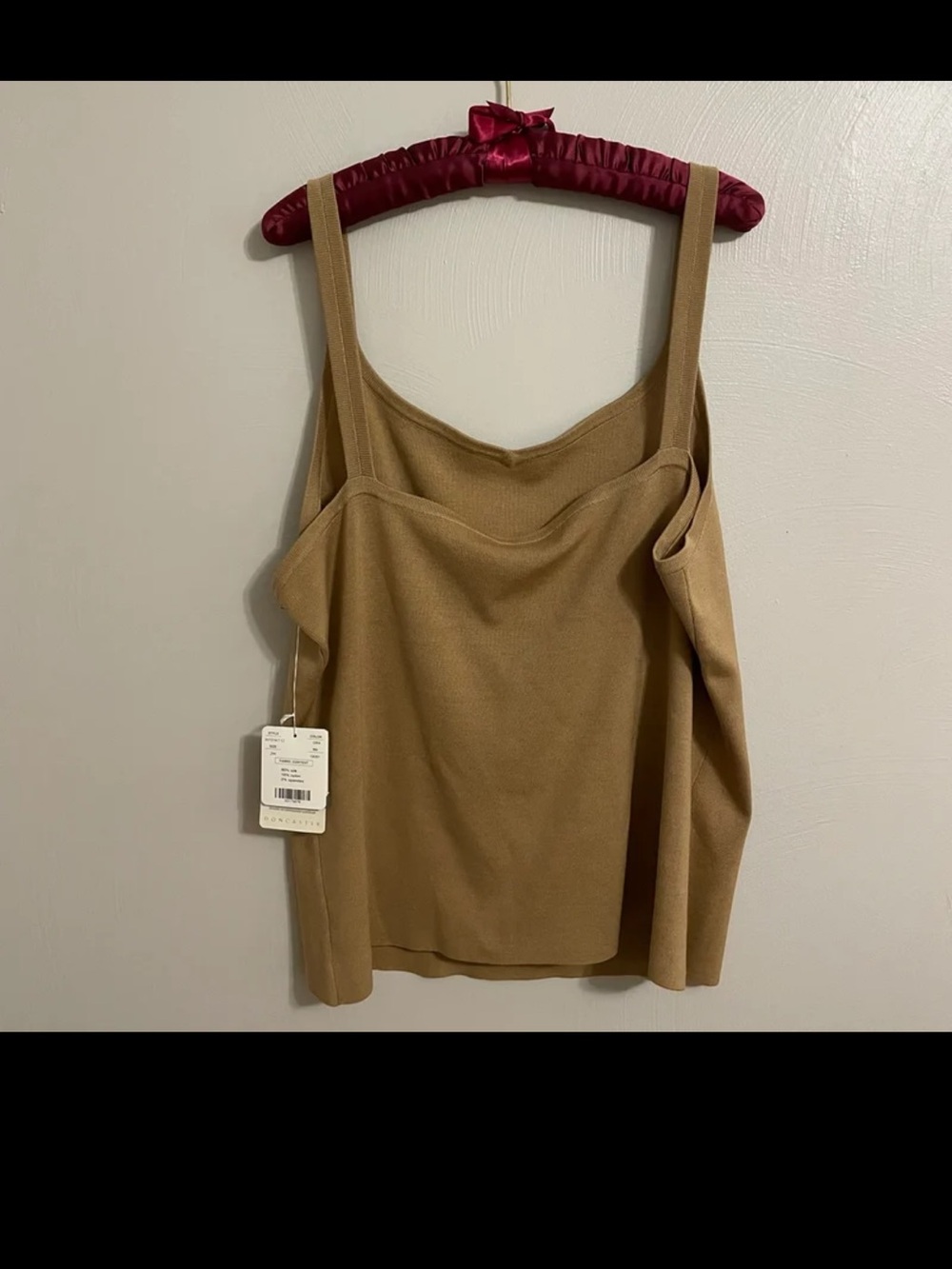Doncaster Signature Women’s Silk Blend Camisole Tank Top Tan Size 2W Plus